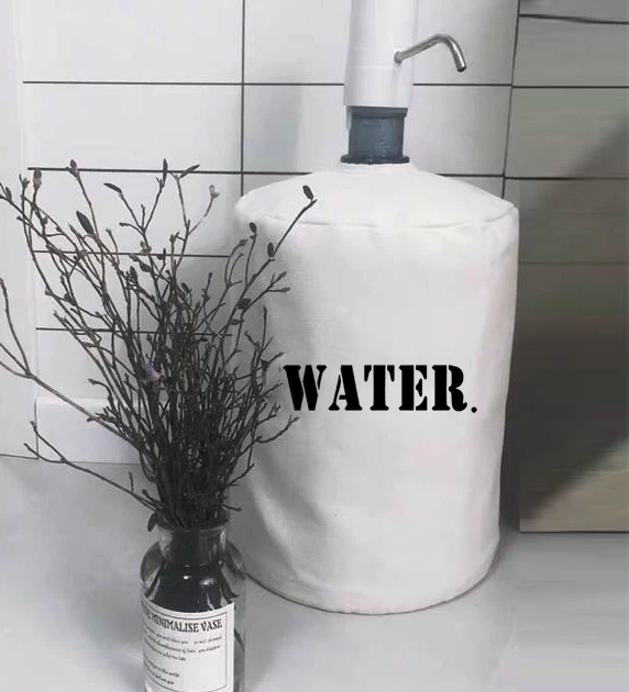 White Letters Water Dispenser Cover Sunscreen Bucket Cover Beautiful and Dustproof Versatile Beige Water Dispenser Dust