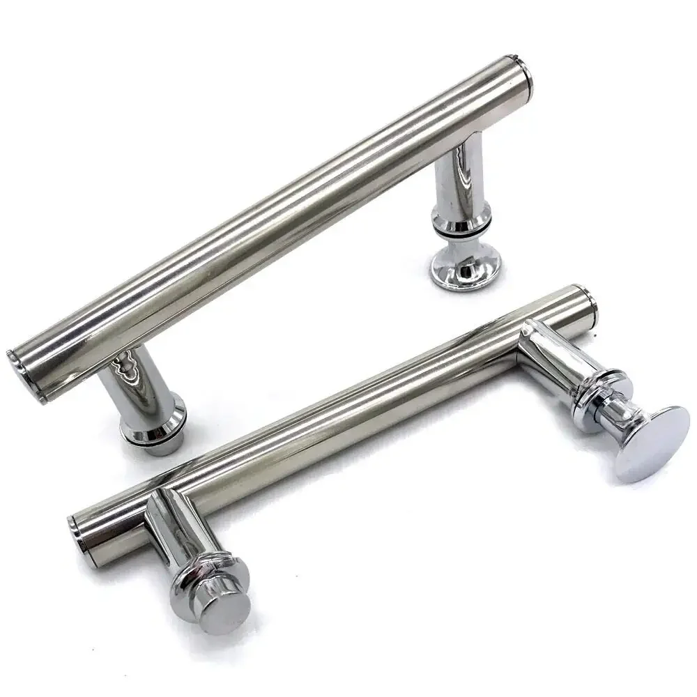 2pcs/Lot ABS+ Stainless Steel Brushed Sliding Knob Door Handle For Furniture Interior Shower Cabin Accessories Hardware Decor 2