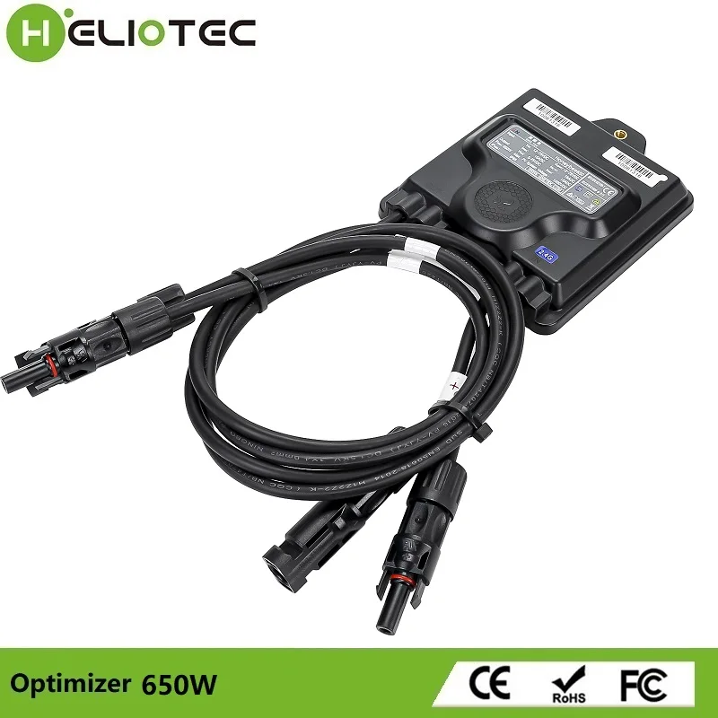 Solar Panel Optimizer HELIOTEC 650W PV Power Optimizer MPPT 12V-75V Input Ip68 Real-time Solar Panel Monitoring Voltage-Limiting Anti-Hotspot