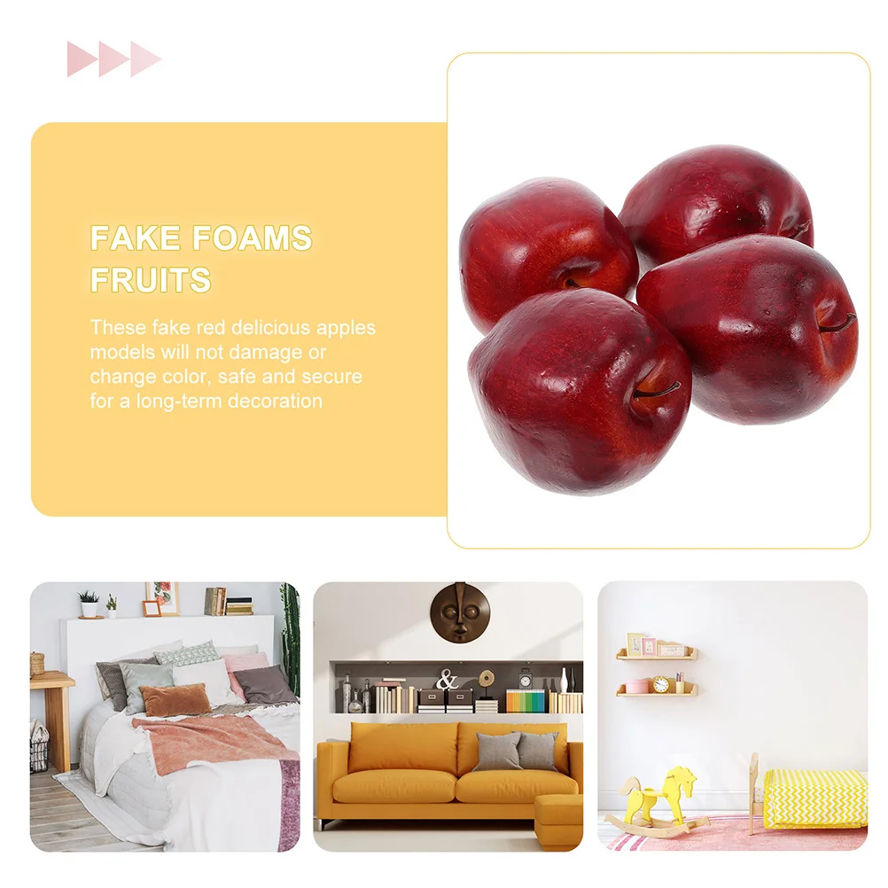Simulation Red Snake Fruit Model 6 Pcs Foaming Apples Foams Christmas Decor Artificial Centerpieces Props Fake artificial plants artificial fruits and vegetables