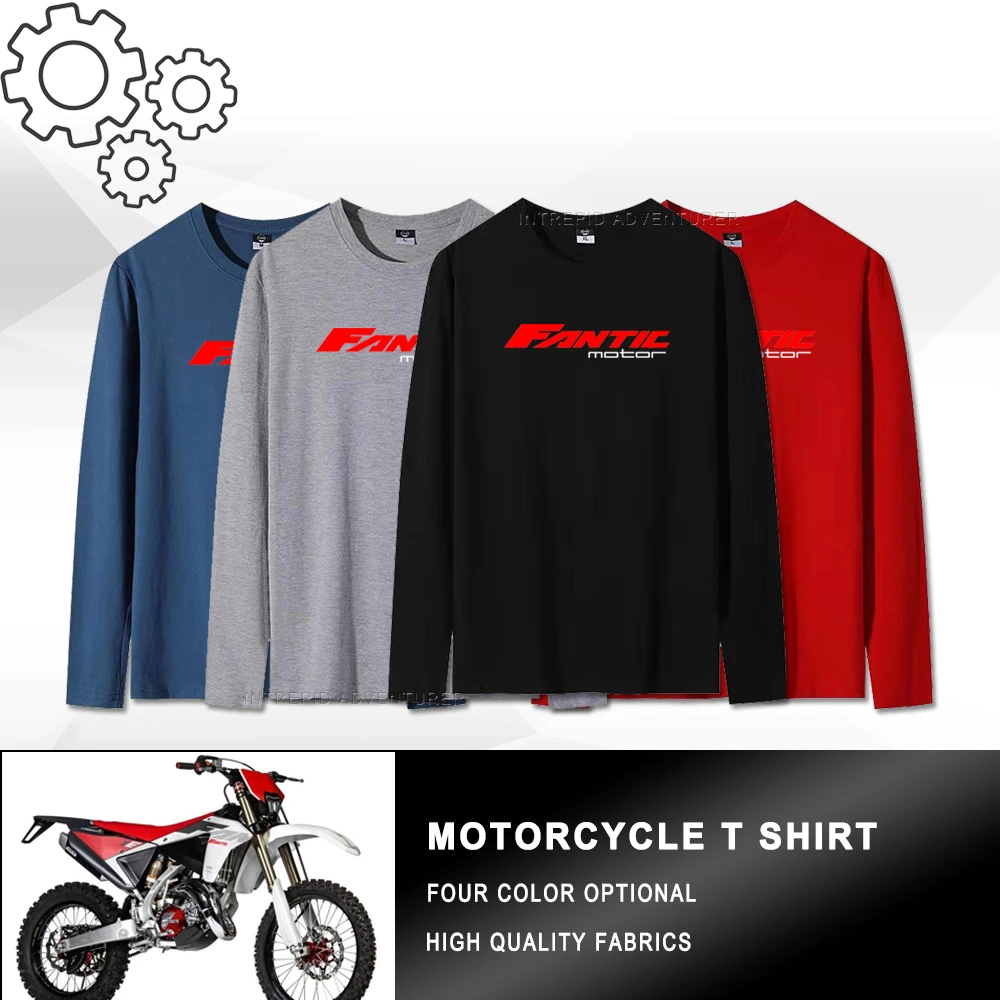 

FOR Fantic Motor T Shirt Motorcycle O-Neck New T-Shirt Long Sleeve