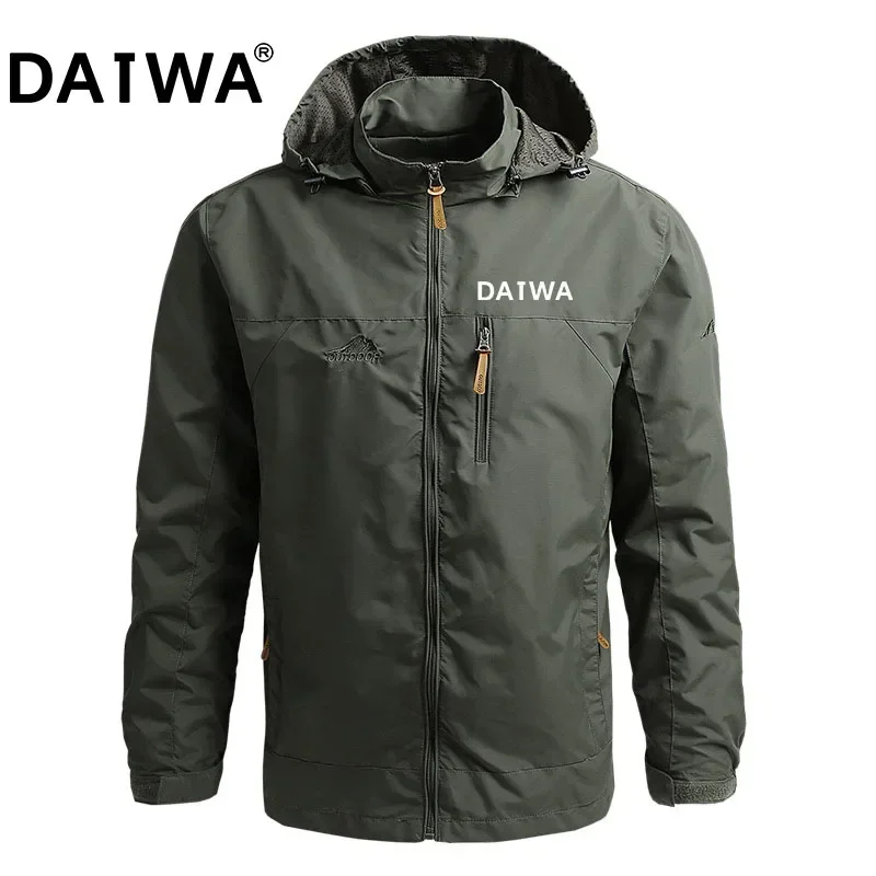 Datwa Men Waterproof Fishing Jacket Hooded Casual Clothing Outdoor Clothes Windbreaker Windproof Autumn Outwears Hiking Coats
