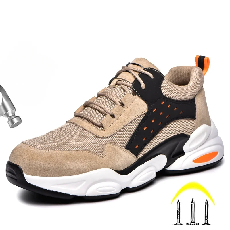 

Fashion Safety Shoes Men Boots Steel Toe Shoes Men Puncture-Proof Work Sneakers Male Shoes Work Boots Indestructible Footwear
