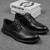 British Style High End Leather Shoes Mens New Pointed Oxford Shoes Lace Up Genuine Leather Moccasin Business Formal Casual Shoes 3