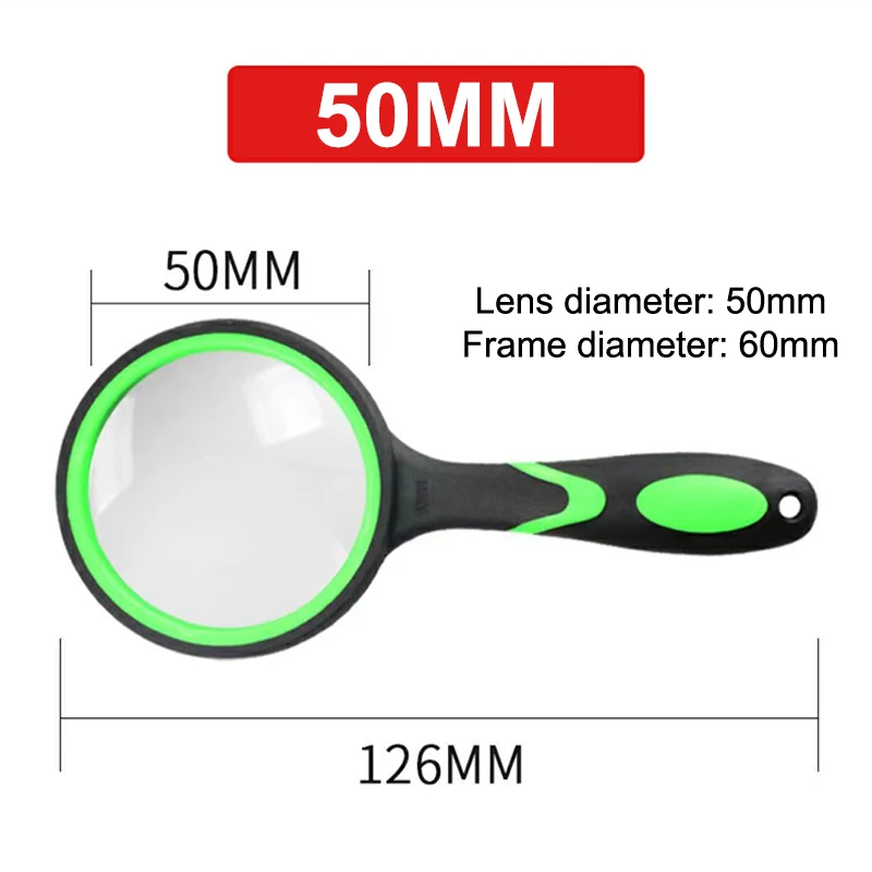 Large Lens Handheld Magnifier with Non-Slip Grip - 10X Magnification for Reading & Observation