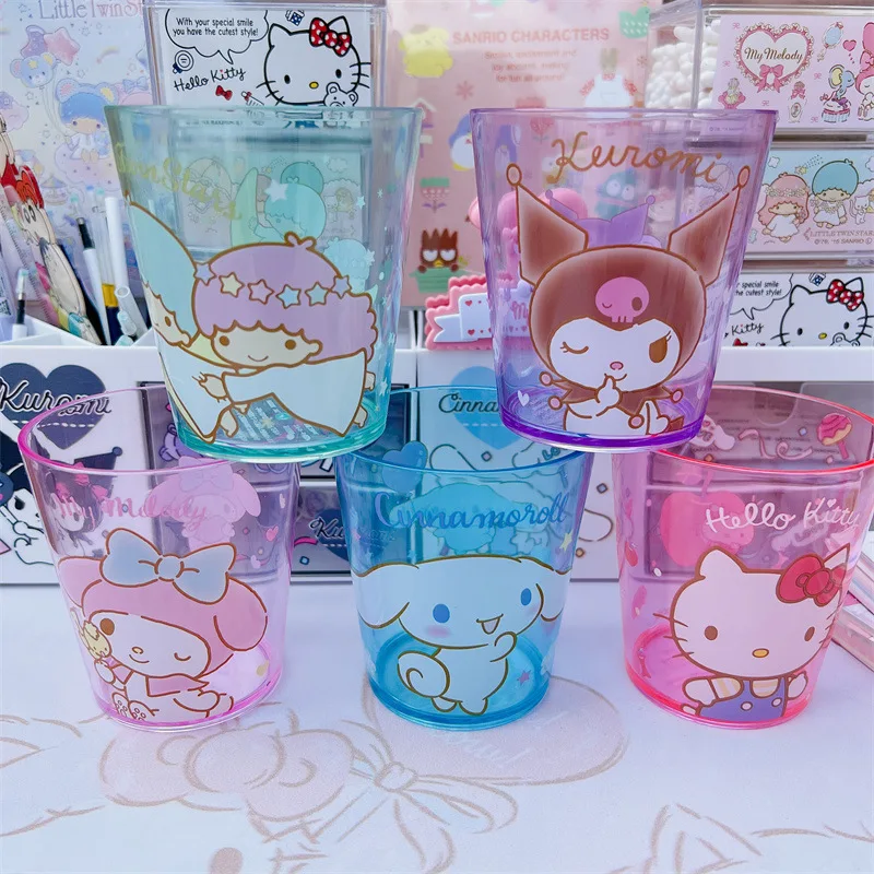 

260Ml Sanrioed Anime Figure Toothbrush Cup Kuromi My Melody Cinnamoroll Kitty Gargle Cup Children Drinking Cup Girl Holiday Gift