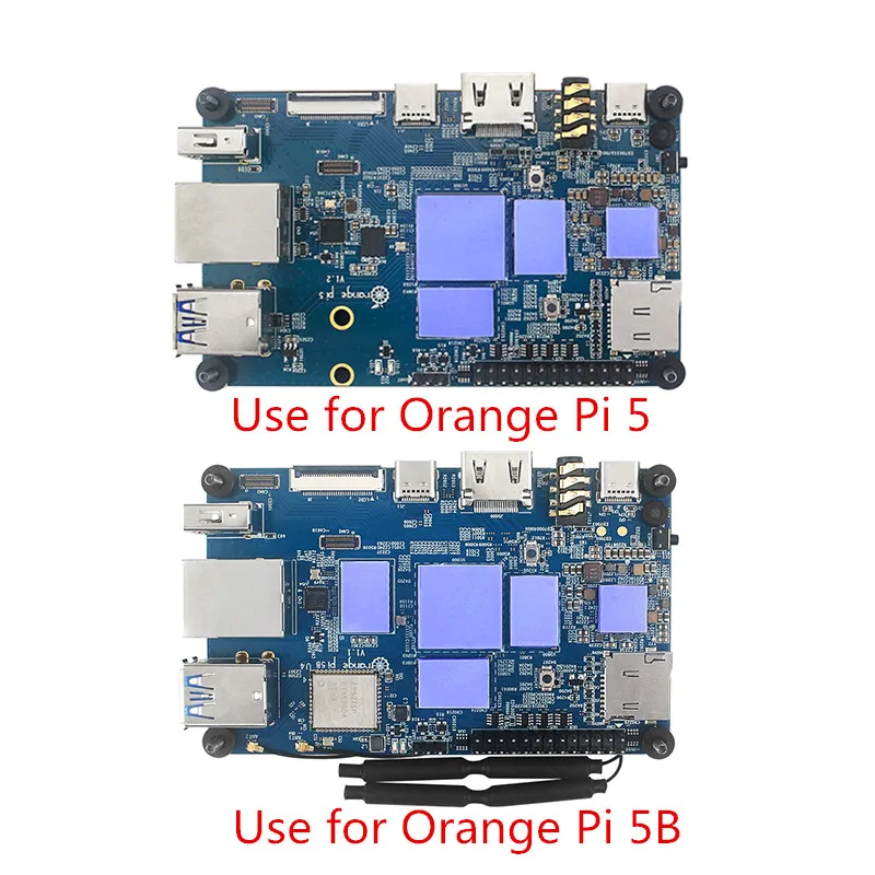 Orange Pi Aluminum Alloy Shell with Fan Heat Sinks Active Passive Cooling Metal Enclouse Production Box for Orange Pi 5 / 5B