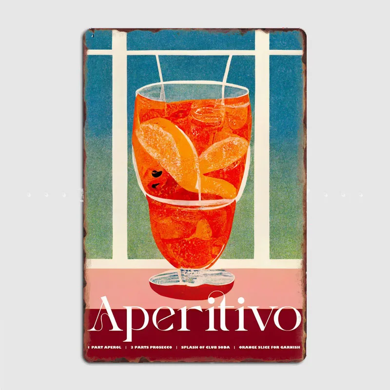 Classic Aperitivo Beer Metal Poster Elf Bar Living Bbq Room Wall Decor Cinema Living Custom Tin Vintage Home Decor