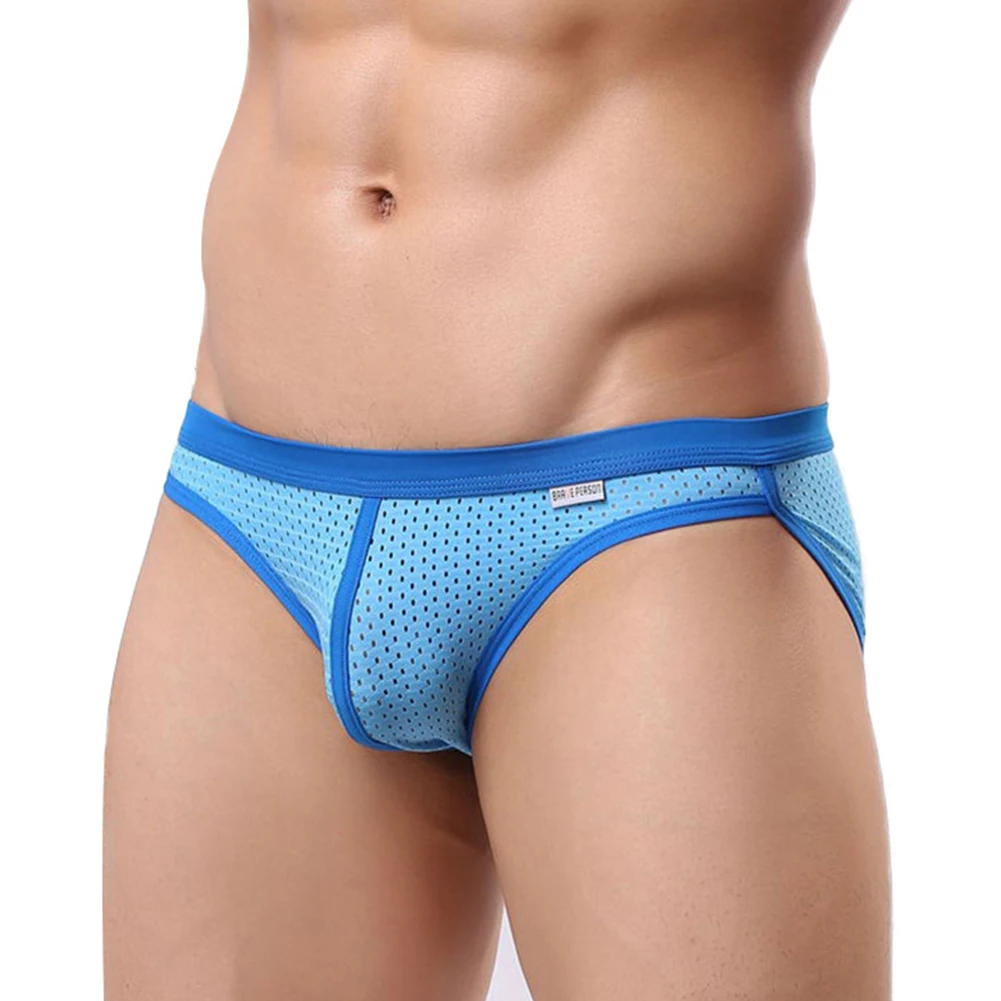 Sexy Men Briefs Low Waist Bikini Underwear Thin Mesh Breathable Panties Stretch Soft Lightweight Underpants Swim Short Trunks