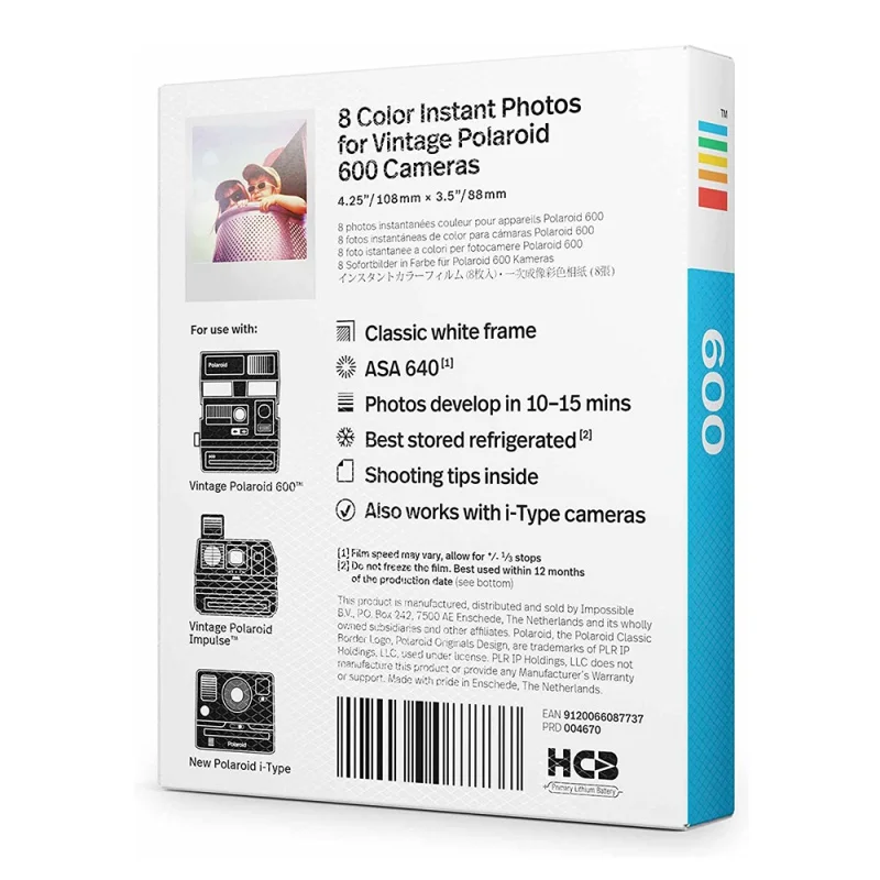 Film couleur pour Polaroid 600, cadre blanc, 8-40 feuilles de papier Photo instantané  pour appareil Photo Instax, pour Polaroid 636, 637, 640 et 660 - AliExpress
