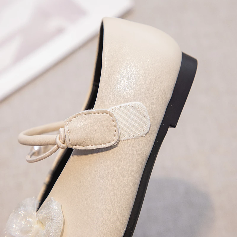 Girls Non Slip Summer Flats Shoes with Beaded Bow