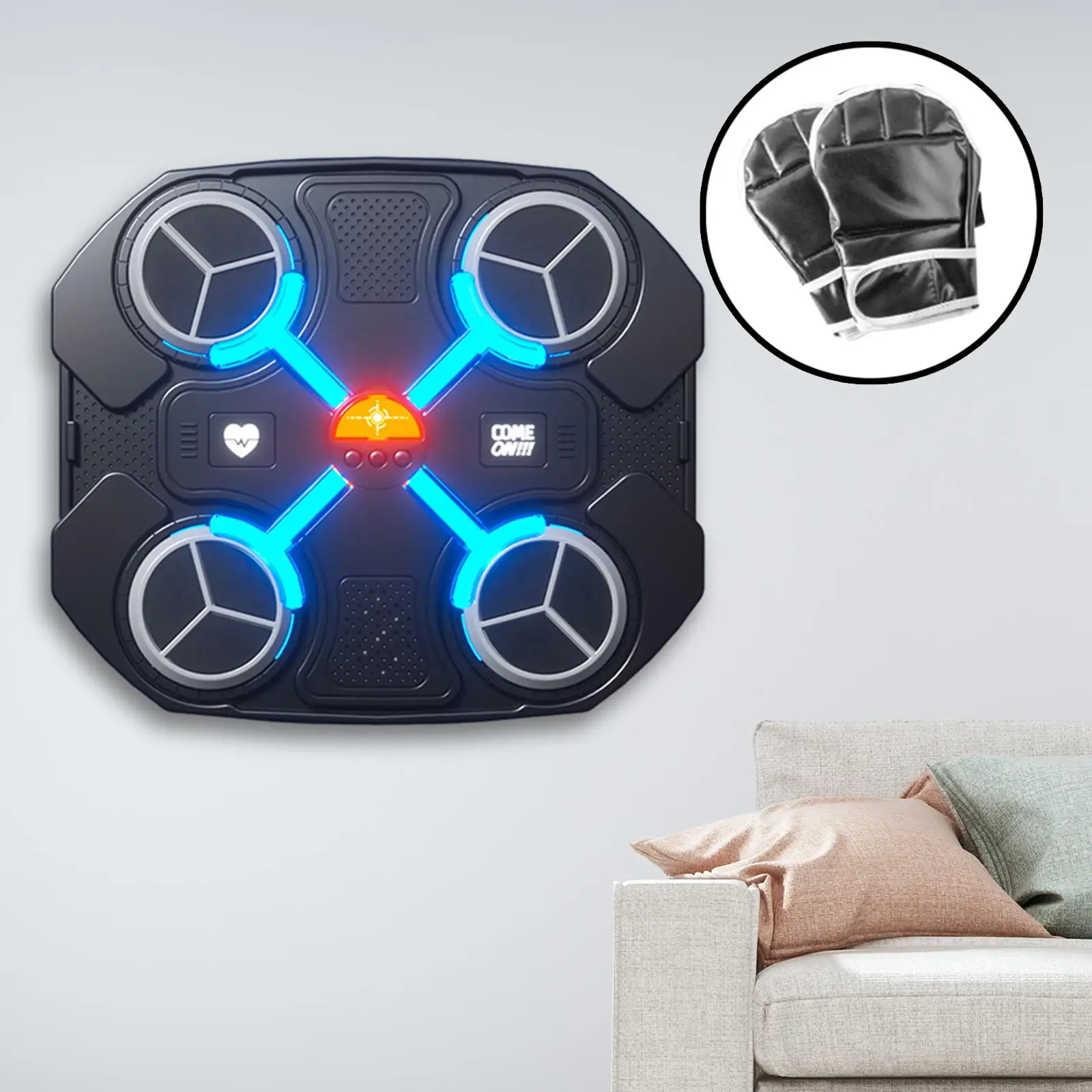 Macchina Da Boxe Musicale Con Bluetooth – Per Adulti E Bambini, Con Guanti Inclusi, Da Muro, RGB E Contapugni!