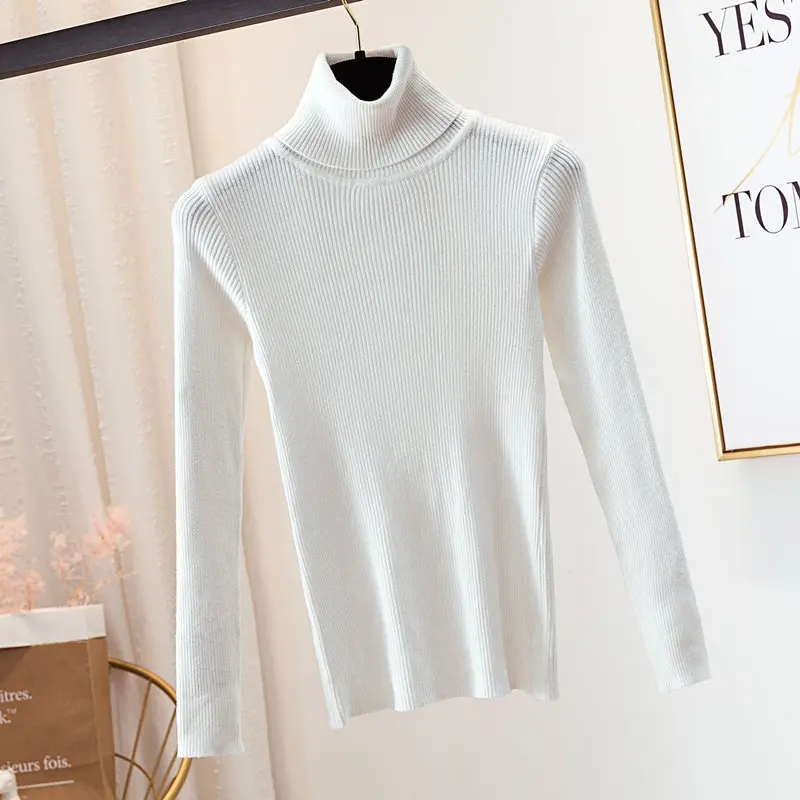 

winter Women Knitted Turtleneck Sweater Casual Soft polo-neck Jumper Fashion Slim Femme Elasticity Pullovers