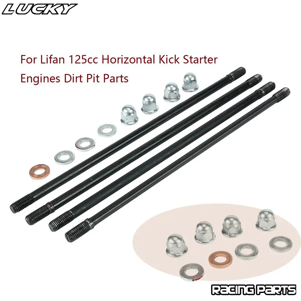 Engine Cylinder Head stud Bolts Set For Lifan 125cc Horizontal Kick Starter Engines Accessories Motocross Dirt Bike Motorcycle |