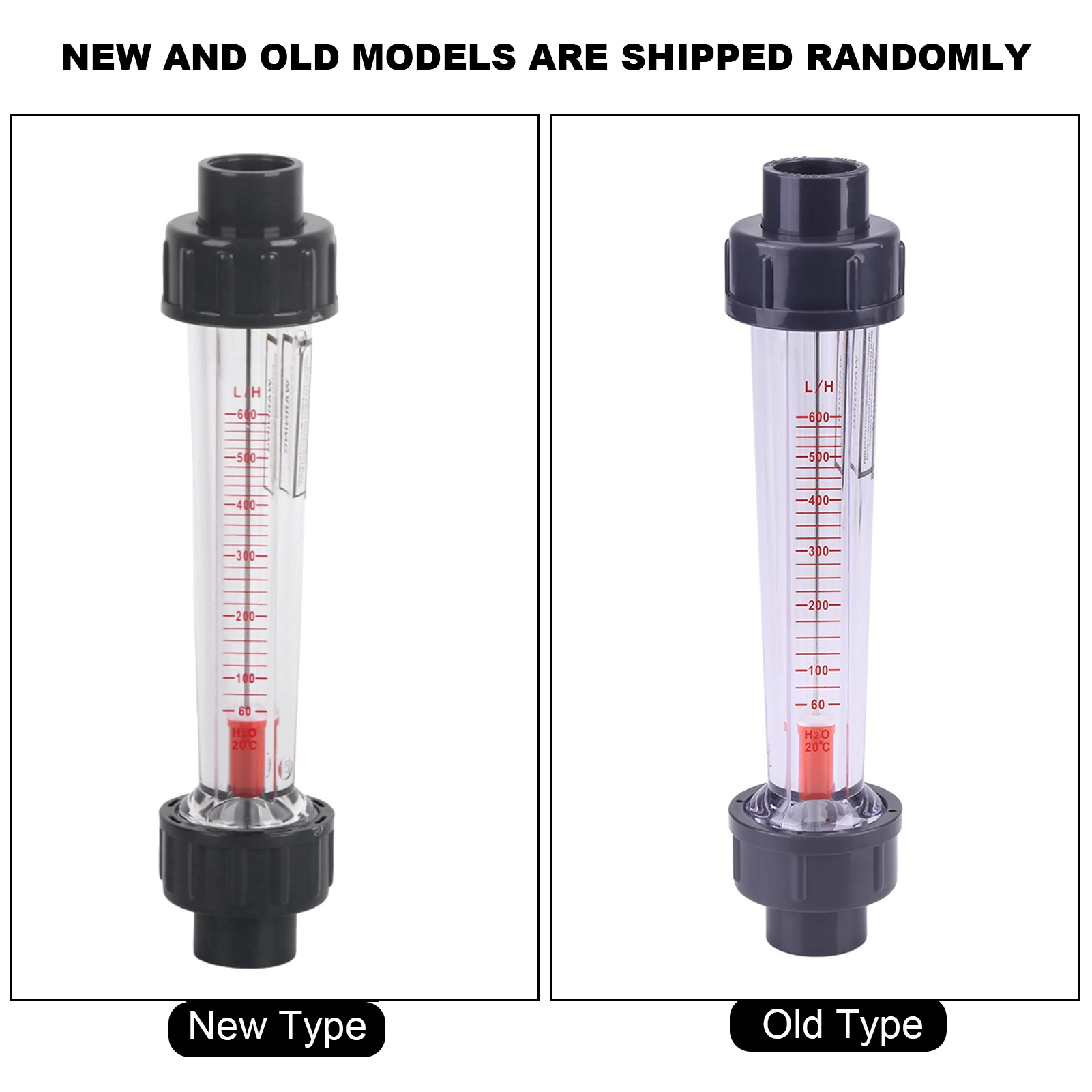 Water Flow Meter 60‑600L/H Plastic Tube Liquid Water Rotameter LZS‑15D Flow Meter
