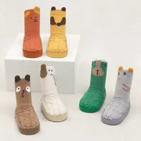 Autumn Winter Korean Baby Anti Slip Walking Shoes Spring Newborn Infant Floor Sock Cartoon Boy Leather Soled Socks First Walkers 6