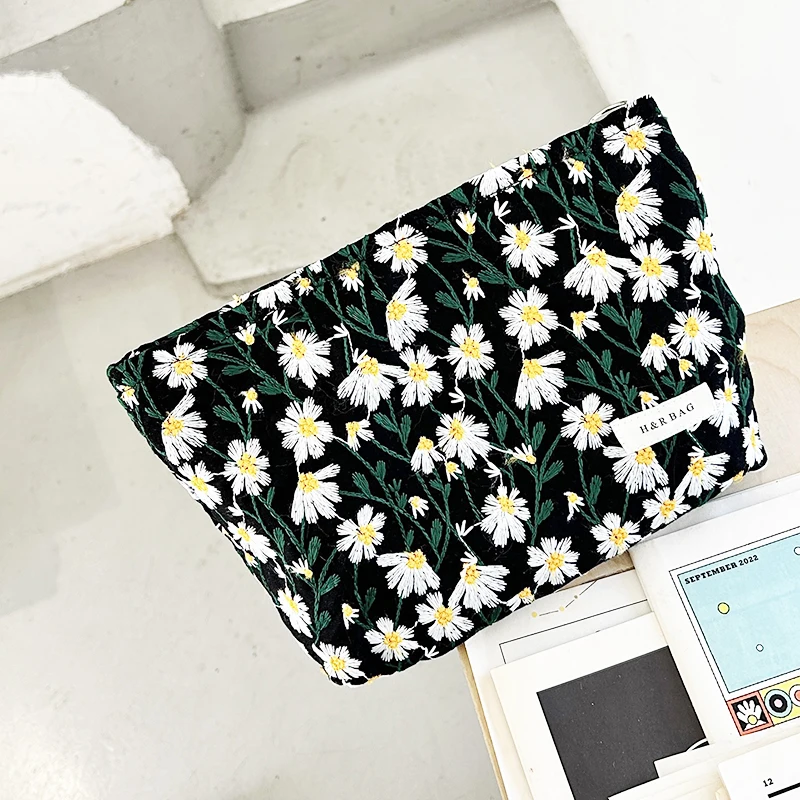 Description Picture 5 of item1PC Literary Makeup Bag Portable Large Capacity Skincare Product Storage Bag