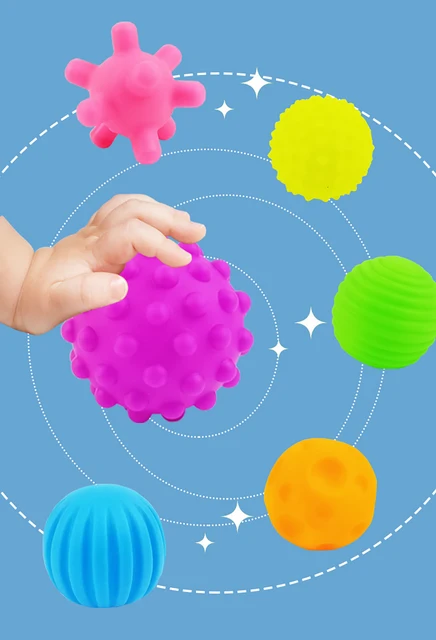Pack De Pelotas Sensoriales Para Niños Multicolor, Texturas Diferentes,  De PVC Blando, Estimula Sentidos Y Motricidad