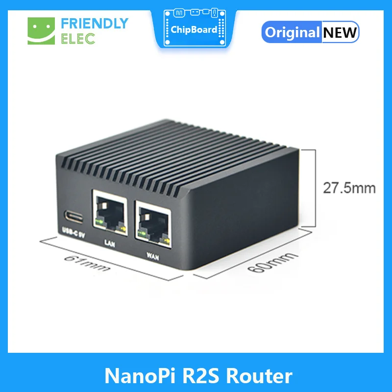 Friendly NanoPi R2S Router Oficial Metal Shell OpenWrt System RK3328 Mini Router Dual Gigabit Port 1GB of Large Memory