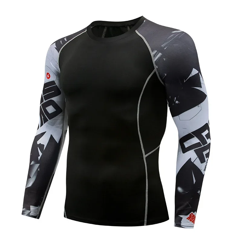 thumbnail image 5 of 2024pro Nueva camiseta de manga larga estampada para entrenamiento de baloncesto y carrera, transpirable, de secado rápido y ajustada para hombre, 5 of 5