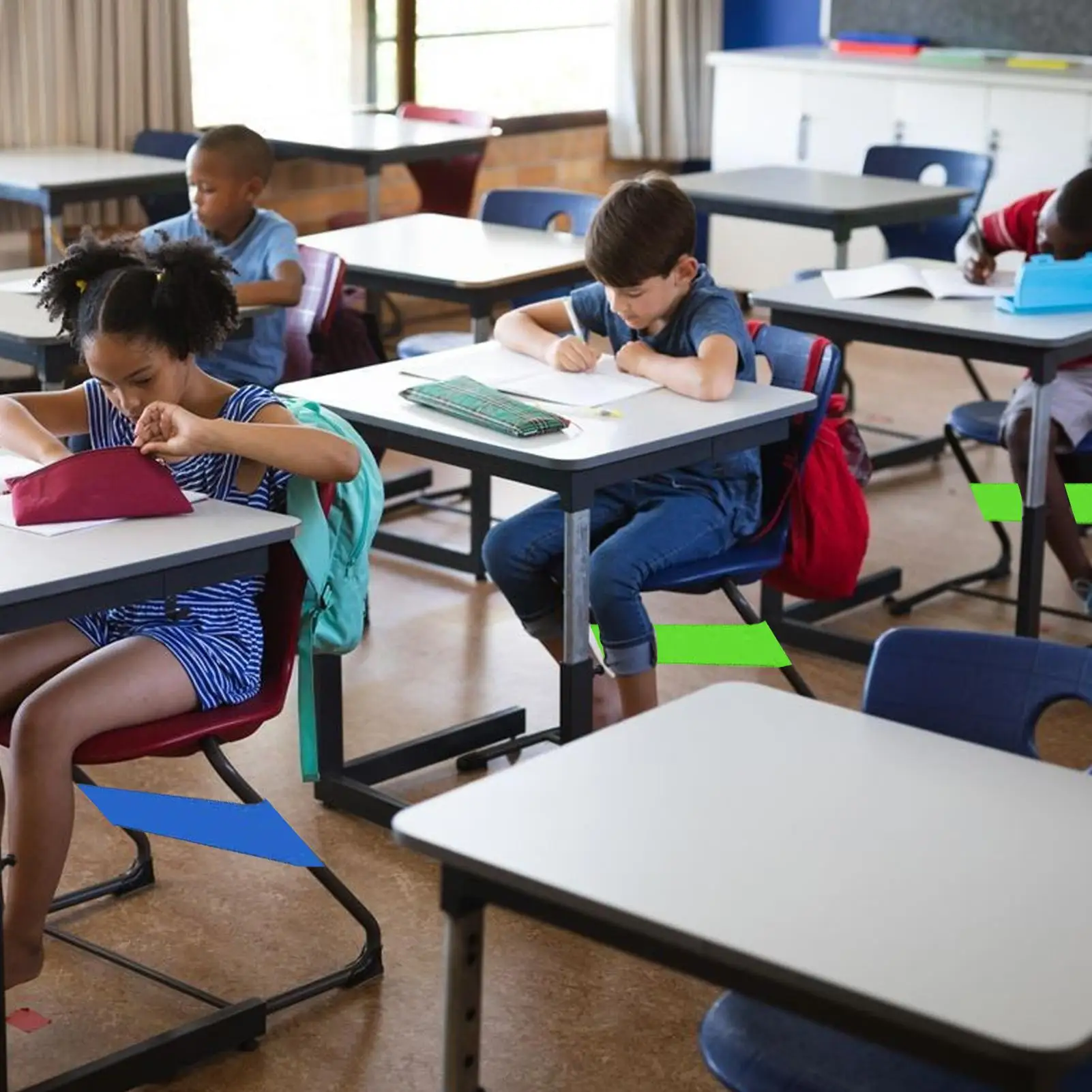 6pcs elastic tension band for irritable feet, stress relief band for classroom chair legs, suitable for student classrooms-offic