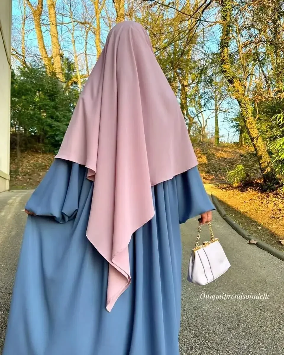 Plain One Layer Long Khimar Scarf Hijab Ready To Put on Ramadan Eid Islam Clothes Prayer Headscarf Hijabs for Women Muslim Saudi