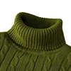New Men's High Neck Sweater Solid Color Pullover Knitted Warm Casual Turtleneck Sweatwear Woolen Mens Winter Outdoor Tops 3