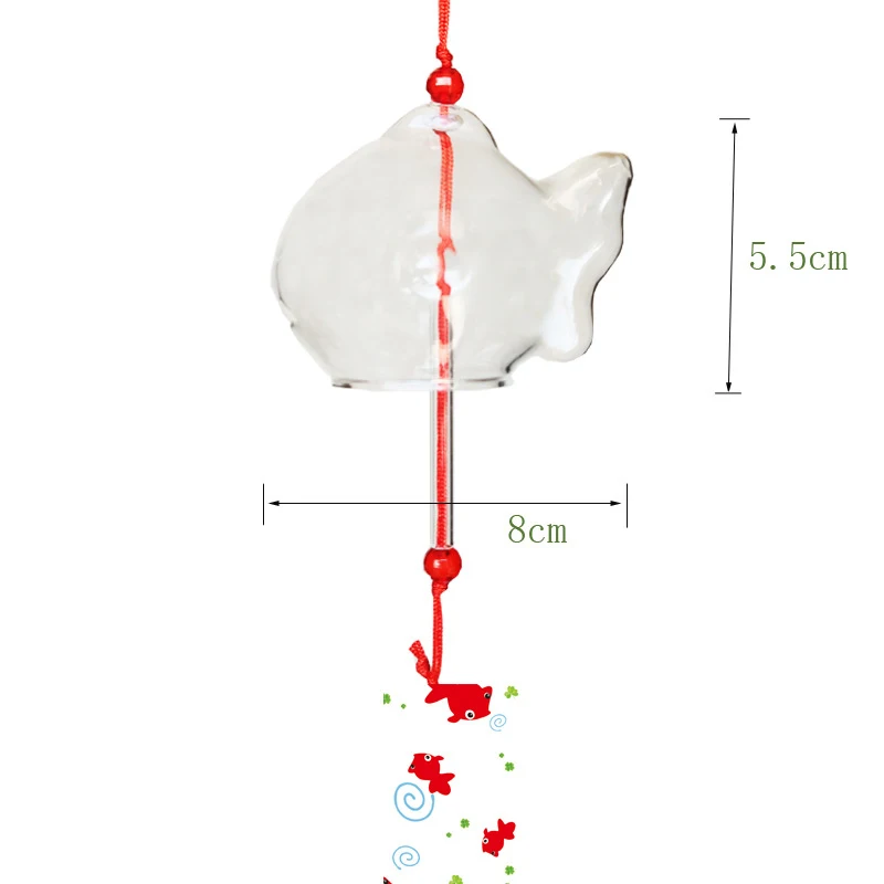 Wind Chime Chimes Japanese Glass  s Style Goldfish Garden Hanging Outdoor Decor Pendant Furin Decorative Fish Ornament