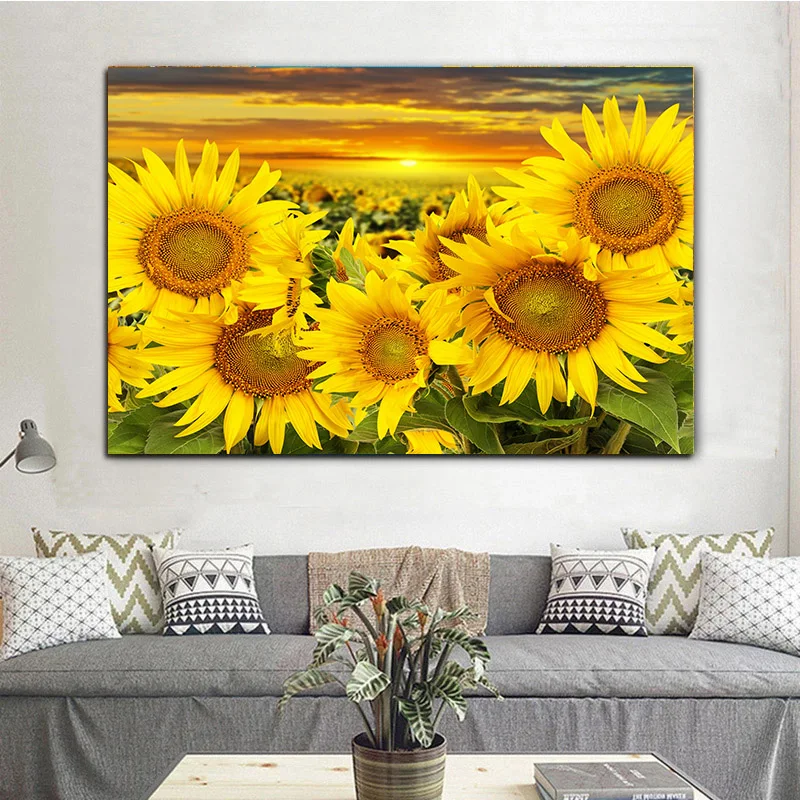 Canvas Painting Sunflower Pictures Art Posters And Prints Home Wall Paintings For Living Room Decoration No