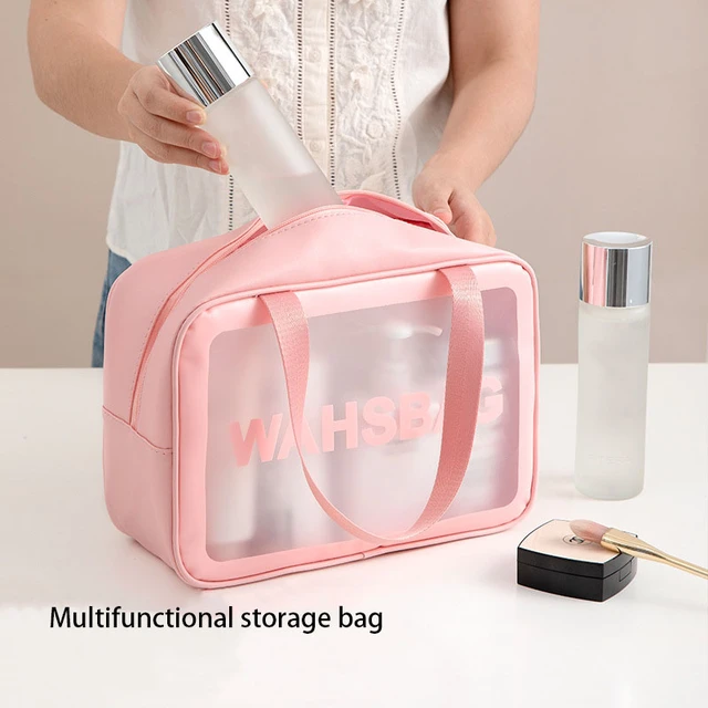 Makeup Bag PVC Clear Organizer Cosmetic Bags Travel Portable Brush Case  Storage Set Transparent Pen Bag Bath Toiletry Wash Bag - AliExpress