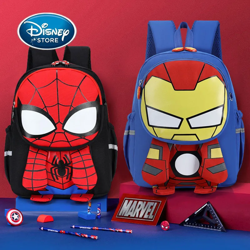 

Детский рюкзак Disney для детского сада, школьный ранец для мальчиков, мультяшный супергерой, Человек-паук, Детская сумка для книг, Детская сумка для хранения игрушек