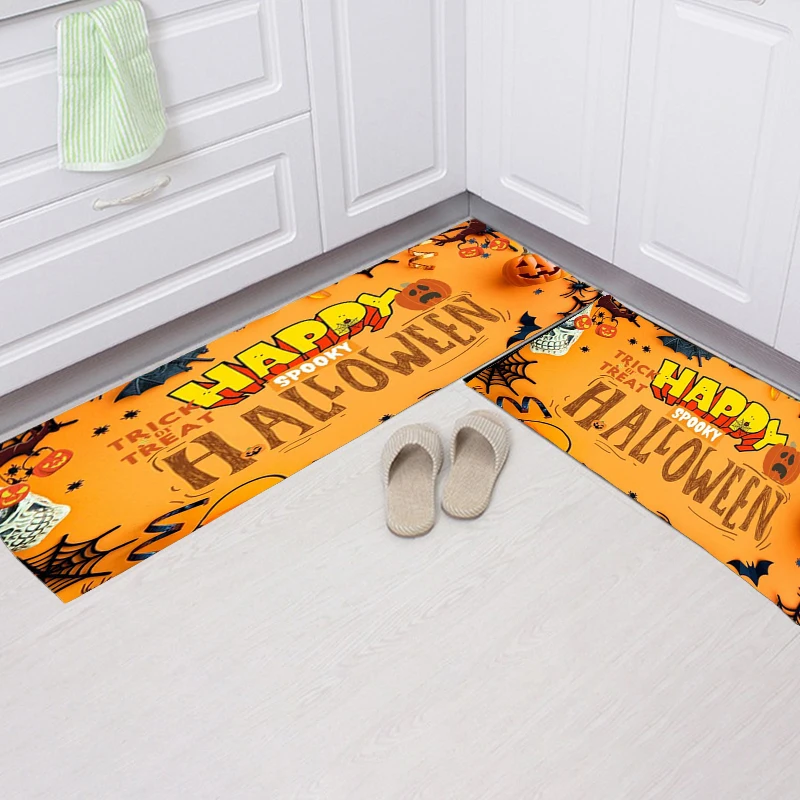 

Halloween Pumpkin Decoration Welcome Entrance Doormat Home Design Horror Indoor Kitchen Floor Mat Non-Slip Livingroom Soft Rugs