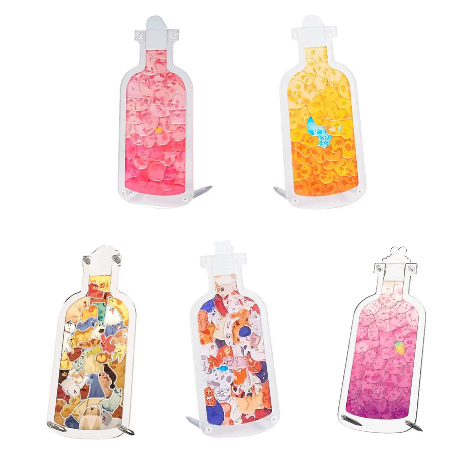 

Animal Jigsaw Puzzle Toys Cute Acrylic Bottle Standee Puzzle Educational Early Leaning Toy for Adults Children Kids Girls Boys