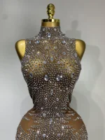Luxury Rhinestones Jumpsuit Women Sexy Mesh See Through Performance Dance Costume Celebrate Club Birthday Party Stage Outfit - Image 5