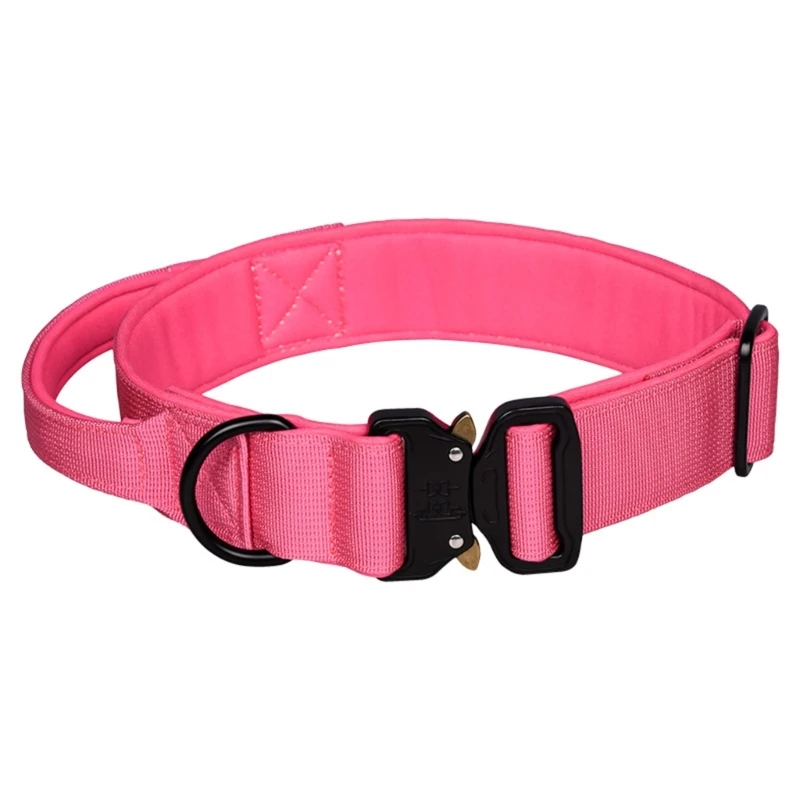 Adjustable Dog Collar with Sturdy Nylon Handle, Heavy Duty for Dog Training, Keep Your Pet Safe Breathable Material, D0AD