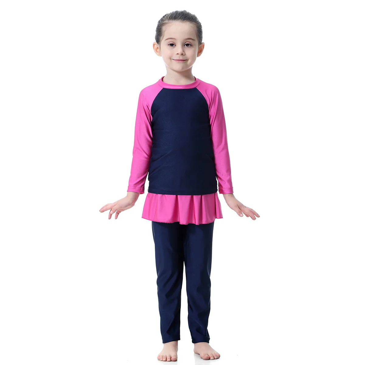 High Quality Tops+legings+cap 3pcs Kids Swimwear for Islamic Girls Full Cover Swimsuits Maillot De Bain Musulman Bathing Suits