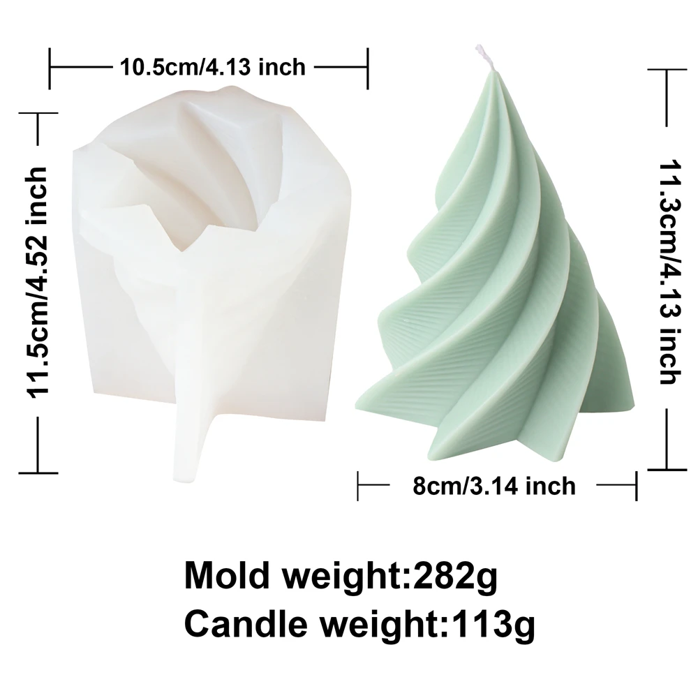Silicone Pine Tree Mold for DIY 3D Christmas Candle Crafting