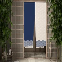 Japanese Linen Lines Door Curtain Texture Kitchen Bedroom Entrance Decor Bathhouse Partition Doorway Hanging Split Half-Curtain 2