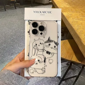Pencil Graffiti Kawaii Chiikawa Cute Phone Case For iPhone 16 15 14 13 12 11 Pro Max XR XS MAX 7 8 PLUS