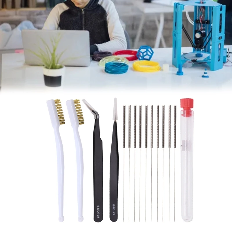 3D 프린터 노즐 클리너 0.2/0.25/0.3/0.35/0.4mm 청소 바늘 핀셋 드롭 배송