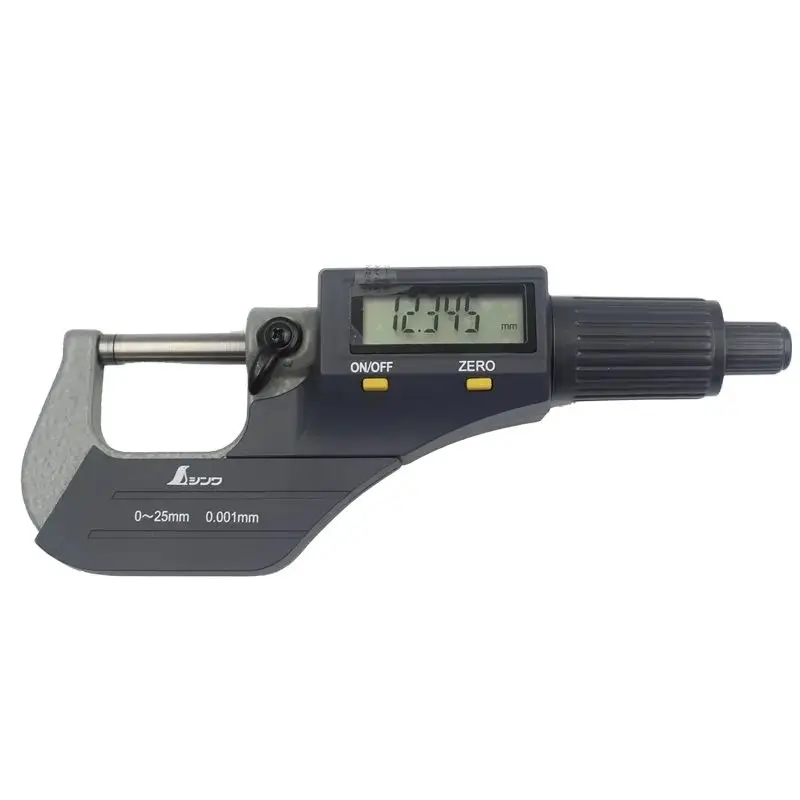 Shinwa Digitale Micrometro 0.001-25Mm Elettronico Al Di Fuori Micrometro Punta In Metallo Duro