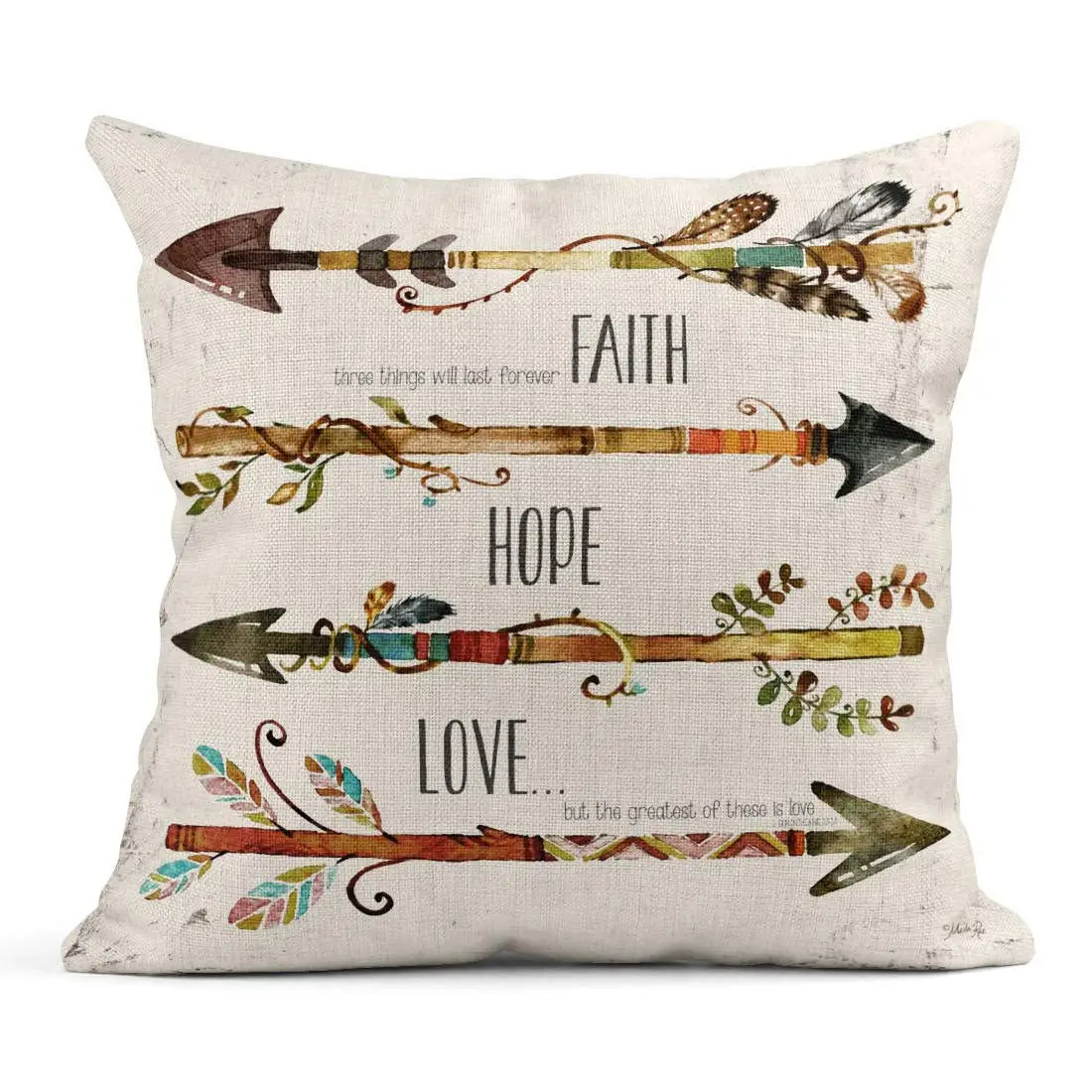 

Льняная наволочка для подушки, искусственное украшение, Вера, надежды, любви