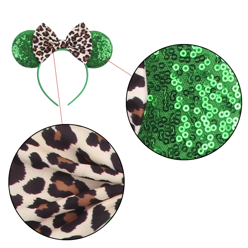1 Stück schickes Haarband mit Mausohren, Pailletten, 5 Zoll Schleife, Haarband für Mädchen und Frauen, Urlaub, Festival, Party, DIY, Damen-Haar-Accessoires, Geschenk – Detail 9