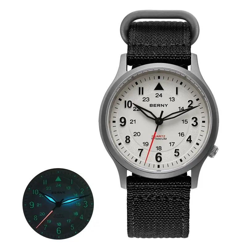 BERNY Full Titanium Watches for Men Outdoor Quartz Men's Field Wristwatch VH31 Super Luminous Sapphire Easy Read Watch - Image 17