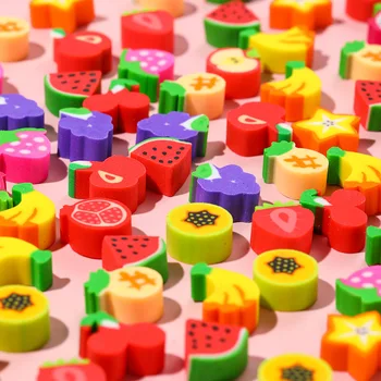20PCS Cartoon Eraser Space Fruit Number premio per studenti della scuola primaria Multi-figure Recognition Figure PVC Mini Cute Eraser