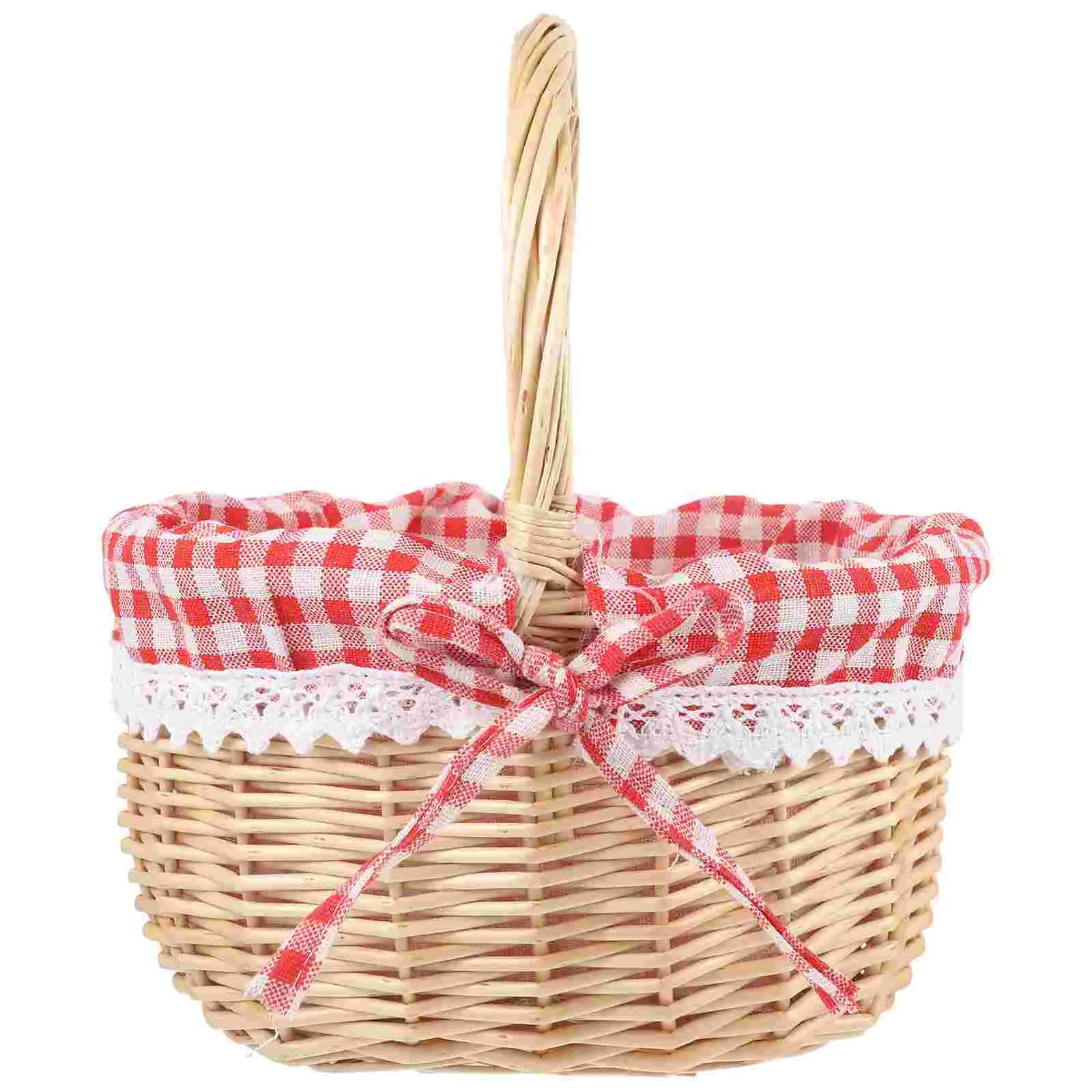 

Wicker Picnic Basket Picnic Basket Basket Basket Woven Eggs Candy Basket Flower Basket Fruit Basket Cookie Gift Box Bags Rattan