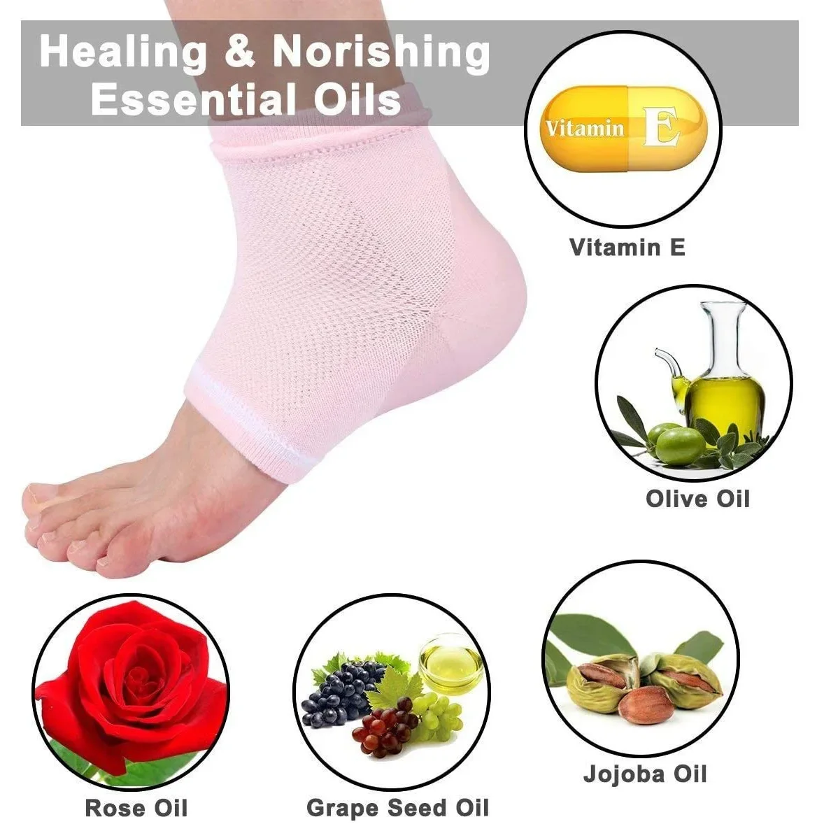 Silicone Moisturizing Gel Heel Socks Reusable Anti Cracked Chapped Foot Smooth Skin Care Exfoliating Foot Protector Tools 1Pair