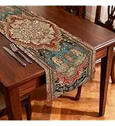 Nuxovilar Ornate Persian Flax Table Runner 13x72 Inches - Persian Floral Table Runner for Elegant...