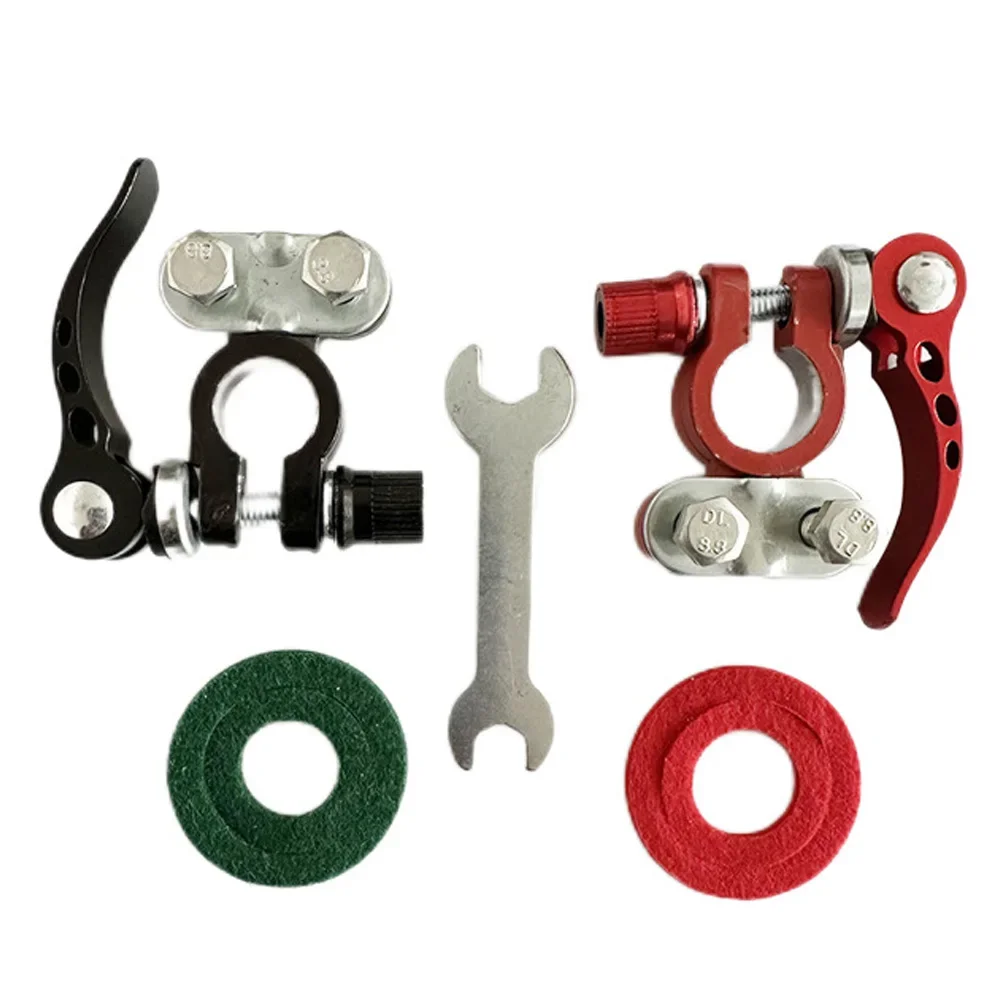 1 çift akü terminali konnektörleri hızlı bırakma bağlantı kesme otomatik kablolar konnektörleri araba aksesuarları için alüminyum alaşımlı