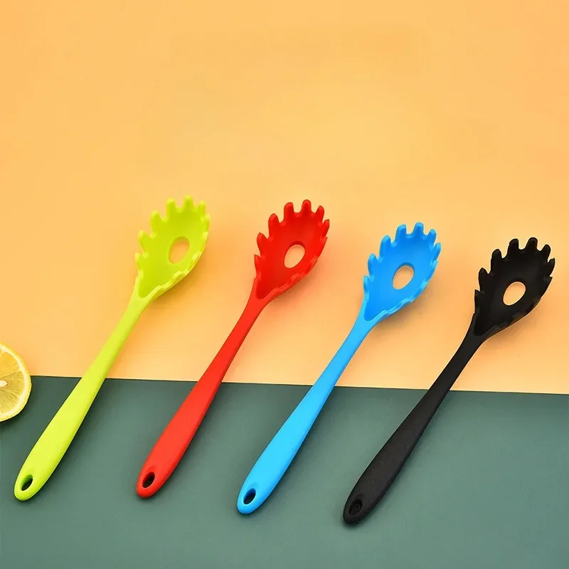 1 Pcs Pasta Fork Premium Silicone Spaghetti Strainer Heat Resistant Noodle Spoon Server Food Grade Kitchen Cooking Tools